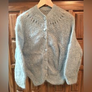Vintage Handmade Mohair Sweater- Light Blue